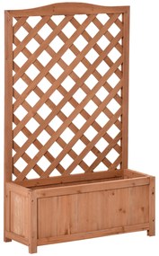 Floreira Varanda Outsunny 70x28x117cm Madeira de Abeto para Plantas Trepadeiras | Aosom Portugal