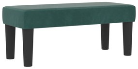 Cama Box Spring com Colchão &amp; Banco Verde Escuro 80x200 cm Veludo