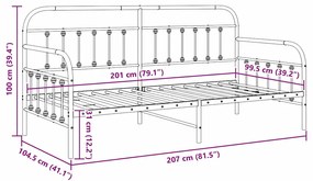 Estrutura de Cama Dia Branca 100x200 cm Aço