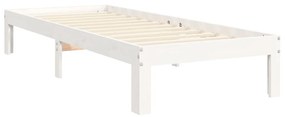 Cama sem colchão 90x200 cm madeira de pinho maciça branco