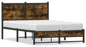 Estrutura de cama sem colchão 120x190 cm metal carvalho fumado