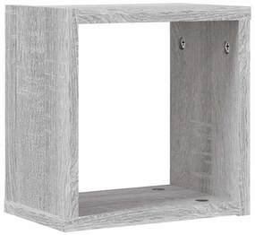 Prateleiras em Cubo 4 pcs Cinza Sonoma 26x15x26 cm em Madeira de Engen