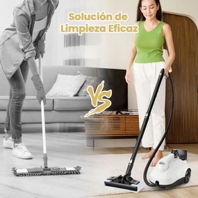 Limpador a vapor Vaporizador portátil 2000 W com tanque de 1,8 L Alta pressão de 5 bar Máquina de limpeza para casa Piso Tapete Branco