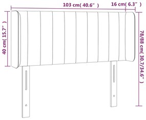 Cabeceira de cama c/ luzes LED tecido 103x16x78/88 cm castanho