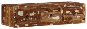 Armário de TV para parede 100x32x25cm madeira recuperada maciça