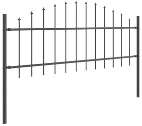 Cerca de Jardim vidaXL com Topo Arqueado Cinza 5,1x0,75 m Aço