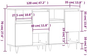 Aparadores 2 pcs derivados de madeira branco