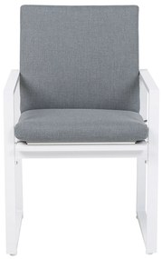 Conjunto de 2 cadeiras de jardim em alumínio cinzento e branco PANCOLE Beliani