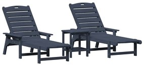 Conjunto de Jardim de 3 Peças Azul-marinho HDPE