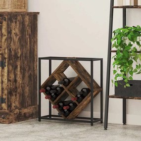 vidaXL Escorredor de Vinho Carvalho fumado 51 x 18 x 52,5 cm