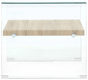 Mesa de centro 50x50x45 cm vidro temperado transparente