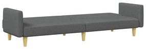 Sofá-cama de 2 lugares c/ apoio de pés tecido cinzento-escuro
