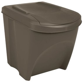 vidaXL Caixotes do lixo empilháveis 3 pcs 75 L polipropileno cinzento