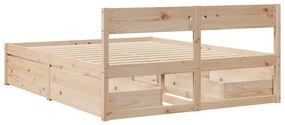 Cama sem colchão 160x200 cm madeira de pinho maciça