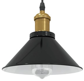 vidaXL Candeeiro suspenso regulável altura E27 preto brilhante Ø22cm