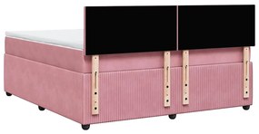 Cama com molas/colchão 180x200 cm veludo rosa