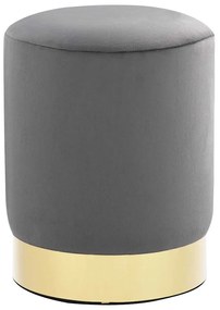 vidaXL Banco 28 x 36 cm veludo cinzento-escuro e dourado