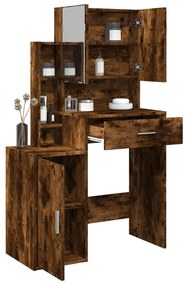 Toucador com armário 80x35x132 cm cor carvalho fumado