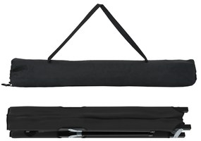 Cama de Sol Dobrável com Bolsa de Transporte Preta Tecido Oxford 600D
