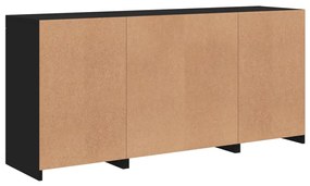 Aparador com luzes LED 142,5x37x67 cm preto