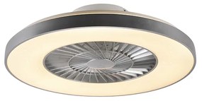 LED Ventilador de teto prateado com efeito de estrela regulável - Climo Design