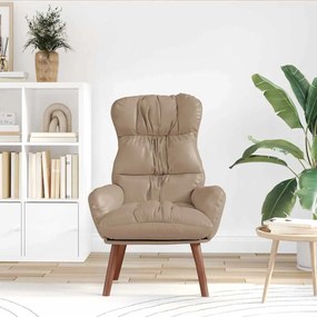 Cadeira Relaxante vidaXL Cappuccino em Couro Sintético
