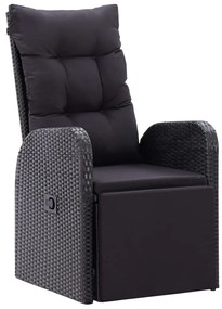 3 pcs conjunto de jantar para jardim preto