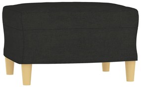 Sofá Garland Chaise Longue de 3 Lugares - Preto - 198x77x80 cm Em Teci