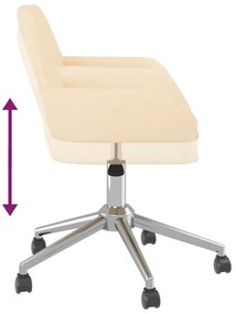 Cadeiras de jantar giratórias 2 pcs tecido cor creme