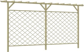 vidaXL Cerca de treliça para jardim com pérgola no topo madeira