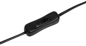 Candeeiro de mesa design preto com abajur em tecido cinzento claro 35 cm - Alisia