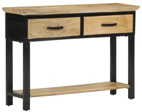 Mesa consola 110x30x75 cm madeira de mangueira áspera maciça