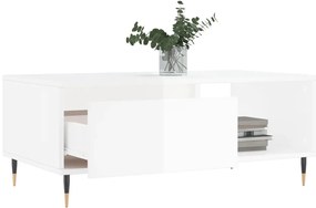 Mesa de centro 90x50x36,5 cm derivados madeira branco brilhante