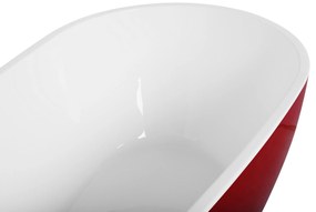 Banheira autónoma em acrílico vermelho e branco 173 x 82 cm GUIANA Beliani