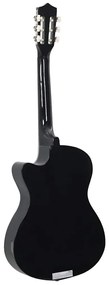 12 pcs conjunto de guitarra clássica com 6 cordas 38" preto