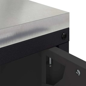 Armário de Armazenamento para Cozinha Preto 60 x 50 x 92 cm Aço