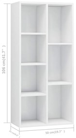 Estante 50x25x106 cm contraplacado branco brilhante