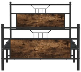 Estrutura cama s/ colchão derivados de madeira carvalho fumado