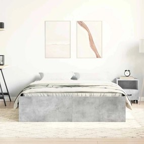 Estrutura cama de casal pequena 120x190 cm cinza cimento