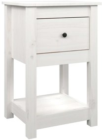 Mesas de cabeceira 2 pcs 40x35x61,5 cm pinho maciço branco