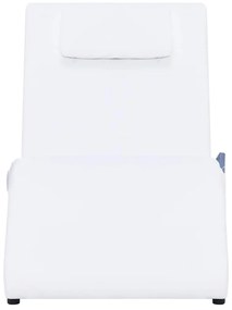 Chaise longue de massagem c/ almofada couro artificial branco