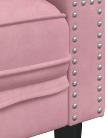 Sofá chesterfield veludo rosa