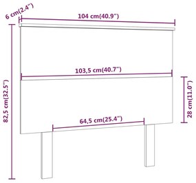 Cabeceira de cama 104x6x82,5 cm pinho maciço castanho mel