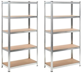 144812 vidaXL Prateleiras de arrumação 2 pcs 90x40x180 cm MDF