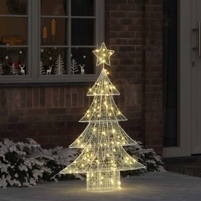 vidaXL Árvore de Natal com 100 LEDs Branco quente 120 cm Acrílo