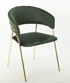 Conjunto de 4 Cadeiras KEFRÉN NEW – 53x60x78,5 cm – Metal Dourado e Te