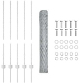 Postes de Cerca vidaXL 10 pcs U-Channel 100 cm Aço Galvanizado
