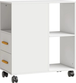 HOMCOM Suporte para Impressora Mesa com Prateleira Ajustável Jantes para Fax e Digitalizador 60x30x65 cm Branco | Aosom Portugal