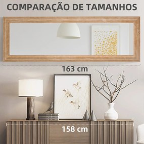 HOMCOM Espelho de Parede 163x53,3 cm Espelho de Corpo Inteiro com Estr