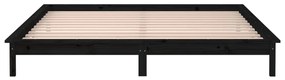 Estrutura de cama com LEDs 200x200 cm madeira maciça preto